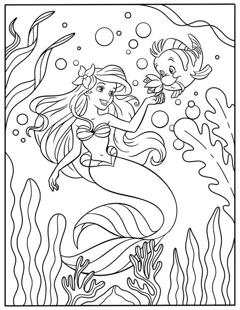 ariel coloring page